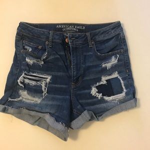 Ripped jean shorts
